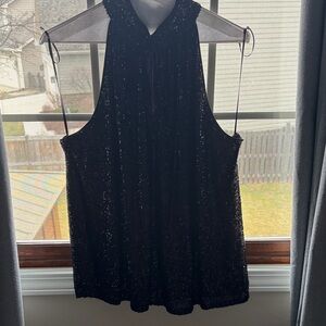 Halogen Black Sequin Embellished Top